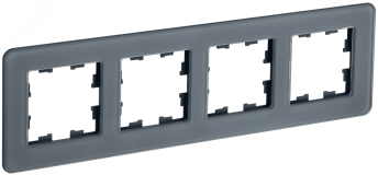 BRITE Рамка 4 поста РУ-4-2-Бр стекло графит RE IEK BR-M42-G-41-K53 IEK