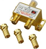 Делитель ТВ краб x 2 + 3шт. F BOX 5-1000 МГц GOLD, 05-6101-1 REXANT