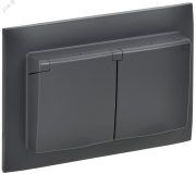 SKANDY Розетка 2-местная и крышкой 16А в сборе IP44 SK-R12T титан IEK SK-R26-16-44-K48-F IEK