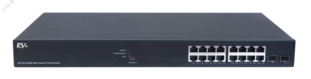 Коммутатор МАС 8К 18 портов (16 PoE) 250 Вт (0…50) С0000023966 RVI