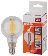 Лампа светодиодная LED 5Вт E14 CLB60D тепло-бел, Filament диммируемая,прозр.шар OSRAM 4058075230415 LEDVANCE