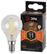 Лампа светодиодная F-LED P45-11w-827-E14 (филамент, шар, 11Вт, тепл, E14) (10/100/4000) Б0047012 ЭРА
