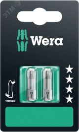Бита торсионная 851/1 TZ PH SB вязкая твердость хвостовик 1/4 C 6.3 2 шт PH 3 x 25 мм с держателем-еврослот WE-073325 Wera