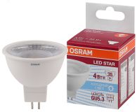 Лампа светодиодная LED 4Вт GU5.3 4000К 300лм 230V FR MR16 (замена 50Вт) OSRAM LS 4058075480438 LEDVANCE