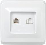 РK/T12-ВБ Роз. 2-ая комп. и телеф. RJ11/RJ45 ВЕГА белый EIV20-K01-DM IEK