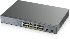 Коммутатор неуправляемый 17 портов 10/100/1000 Мб/с, 1xSFP, 16хPoE+, 170 Вт 124561 Zyxel