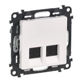 Valena LIFE Розетка информационная двойная RJ45 категория 6 UTP с лицевой панелью белая 753443 Legrand