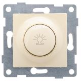 Ugra диммер, 500 W, с накладкой и воротком, скрытая установка.  бежевый. С11Д6-003  GUSI ELECTRIC