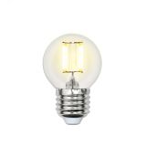Лампа светодиодная. Форма ''шар'', прозрачная. Air. (4000K). LED-G45-6W/NW/E27/CL GLA01TR UL-00002208 Uniel