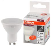 Лампа светодиодная LED 5 Вт GU10 6500К 400Лм спот 220 В (замена 35Вт) OSRAM 4058075581395 LEDVANCE