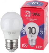 Лампа светодиодная LED P45-10W-865-E27 R (диод, шар, 10Вт, хол, E27) (10/100/3600) Б0045355 ЭРА