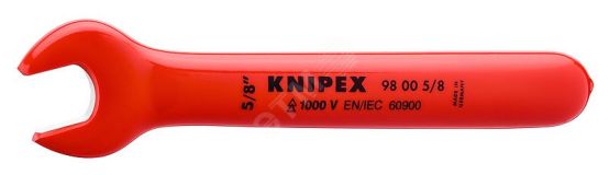Ключ гаечный рожковый дюймовый VDE 1000V размер под ключ 5/8 L-1651 мм диэлектрический KN-98005_8 KNIPEX