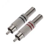 Разъем штекер RCA металл пайка ZN черный/красный PROCONNECT, 14-0405-4 REXANT