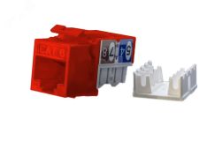 Вставка Keystone Jack RJ-45(8P8C) категория 6 красная 432661 Hyperline