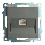 Розетка компьютерная одноместная (механизм) RJ-45 серия Катрин графит STEKKER 49418 STEKKER
