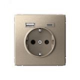 ARTGALLERY розетка 16А с 2 USB A+C, 5В/2,4А/3,0А, 2х5В/1,5А, механизм, шампань GAL000532 Systeme Electric