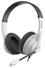 Гарнитура накладная HU-10, кабель 2м, USB,  черный/белый 1611415 A4Tech