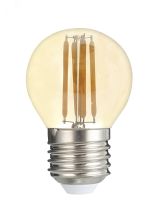 Лампа сетодиодная декоративная LED 8w E27 3000K шар золотой филамент 230/50 Jazzway 5021600 JazzWay