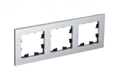 Рамка трехпостовая ATLASDESIGN NATURE, МЕТАЛЛ     СЕРЕБРО ATN312103 Systeme Electric