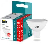 Лампа светодиодная MR16 софит 8Вт 12-24В 4000К GU5,3 IEK LLE-MR16-08-12-24-40-GU5 IEK