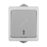 Выключатель Аллегро 1 клавиша проходной IP54 серый 1276 UNIVersal