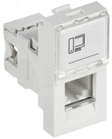 PRIMER РКИ-10-00-П-6 Розетка компьютерная RJ45 UTP кат.6 (1 модуль) белая IEK PR-KK40D-RI-0-1-C06U-K01 IEK