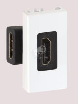 Разъем HDMI 22.5х45мм (мама-мама) алюминий K129B-8 Simon