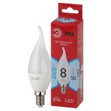 Лампочка светодиодная RED LINE LED BXS-8W-840-E14 R E14 / E14 8 Вт свеча на ветру нейтральный Б0051848 ЭРА