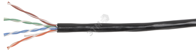 Витая пара U/UTP кат.5E 4х2х24AWG LDPE черный 100м LC3-C5E04-139-100 ITK