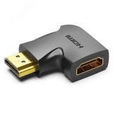 Адаптер переходник HDMI v2.0 19M на 19F, угол 270, контакты позолоченные 1000693828 Vention