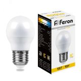 Лампа светодиодная LED 9вт Е27 теплый матовый шар 25804 FERON