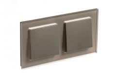 Рамка двухпостовая ATLASDESIGN NATURE, СТЕКЛО ШАМПАНЬ ATN320502 Systeme Electric