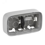 Valena ALLURE Коробка для накладного монтажа 2-постовая Алюминий 755572 Legrand