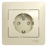 GLOSSA Розетка с заземлением со шторками в сборе бежевая GSL000244 Systeme Electric