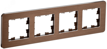 BRITE Рамка 4 поста РУ-4-1-Бр металл коричневый RE AL IEK BR-M42-M-21-K30 IEK