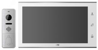 Комплект видеодомофона (вызывная панель -D400FHD и монитор -M4105AHD) CTV-DP4105AHD W (белый) CTV