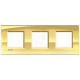 LivingLight Рамка прямоугольная 3 поста Золото LNA4802M3OA BTicino