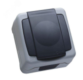 герметичная серая розетка с крышкой IP55 (винтовой зажим) 36064029 Makel