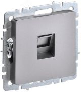 BRITE Розетка компьютерная RJ45 кат.6 РК11-БрС сталь IEK BR-K10-2-K46 IEK