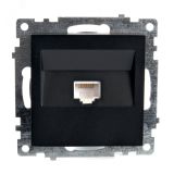 Розетка компьютерная 1-местная RJ-45, серия Катрин, черный, 39613 STEKKER