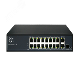 Коммутатор неуправляемый 16 портов RJ45/SFP 10 100 Мб/с PoE 300Вт С0000038301 RVI