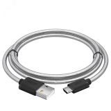 Кабель Micro USB, 1.5 м., черный-прозрачный, быстрая зарядка 1000698966 Greenconnect