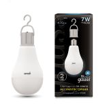 Лампа светодиодная LED 7 Вт 470 лм 4100К AC175-240В E27 А60 (груша) нейтральный с Li-Ion аккумулятором Black Gauss 102402207 GAUSS