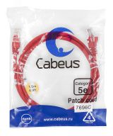 Патч-корд U/UTP, категория 5е, 2xRJ45/8p8c, неэкранированный, красный, PVC, 1.5м 7696c Cabeus