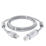 Кабель USB 2.0 AM на BM, 1.5 м., прозрачный, ферритовые кольца 1000621524 Greenconnect
