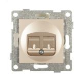 GUSI Ugra механизм розетки  телефонной RJ12, одинарной, скрытая установка.  Цвет золото. С11Т1-005 GUSI ELECTRIC