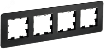BRITE Рамка 4 поста РУ-4-2-Бр стекло черный RE IEK BR-M42-G-41-K02 IEK