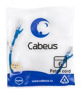 Патч-корд U/UTP, категория 6, 2xRJ45/8p8c, неэкранированный, синий, PVC, 0.3м 8675c Cabeus