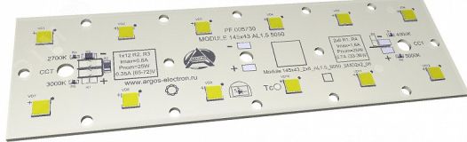 Модуль светодиодный MODULE 145x43 AL1.5 1x12 Refond 5050 CRI70 5000K MOD14511250 Аргос-Электрон