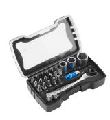 Набор бит BITBOX 24 предмета 1/4'' С6.3 PH / PZ / TORX / SL / торц. головки + адаптер 1/4'' + битодержатель + мини трещотка, пласт.бокс 312002200 WITTE
